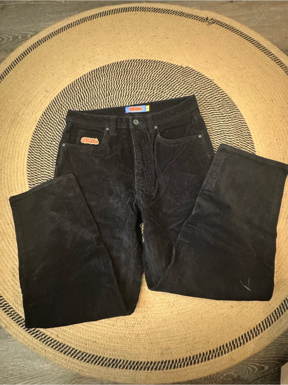 Empyre Black Corduroy Straight-Leg Pants